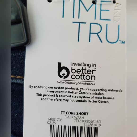 Time And Tru Size 10 Dark Wash Cuffed Denim Shorts New - Picture 6 of 6